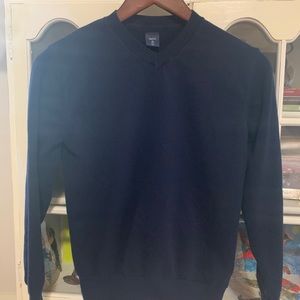 Boys Gap navy cotton v neck sweater - 12